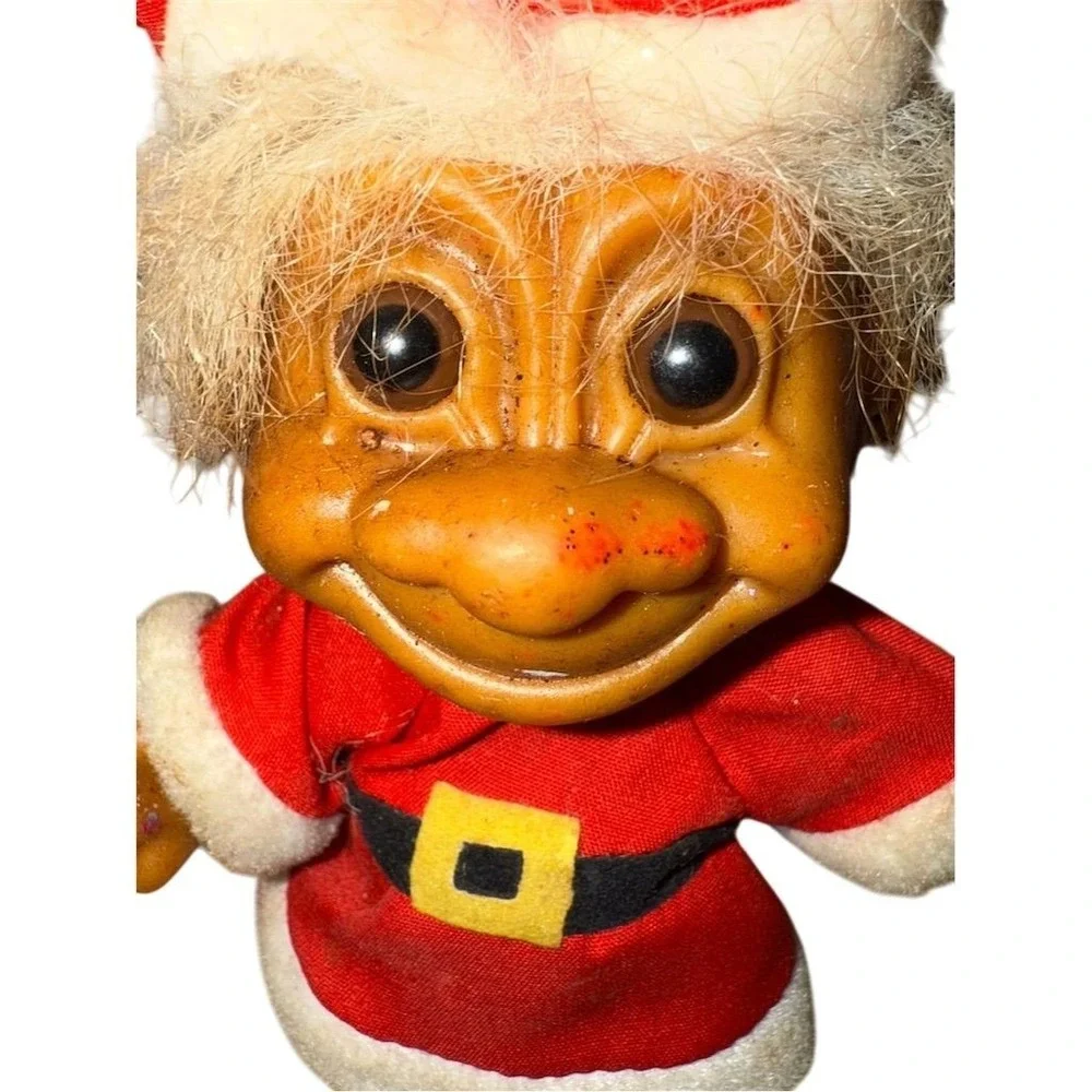 Vintage Russ Troll Doll Santa Claus with White‎ Hair 5 3/4